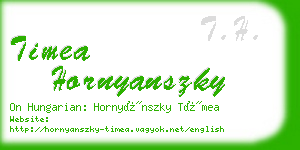 timea hornyanszky business card